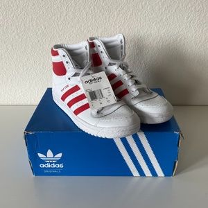 NWT Adidas Top Ten Hi White/Red